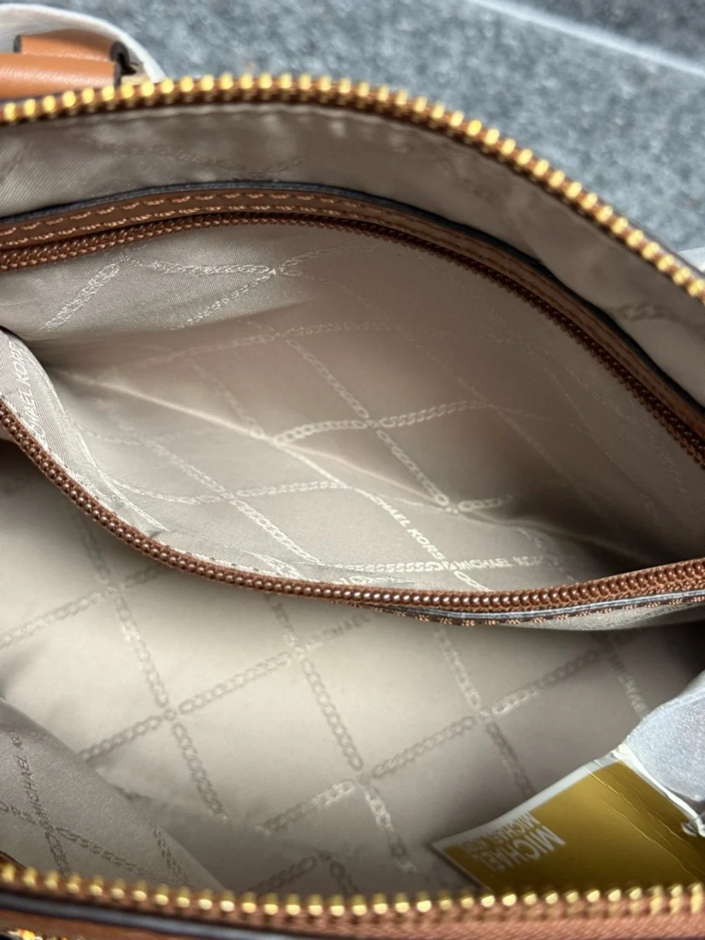 NWT Michael Kors Small Sienna Brown Leather Satchel TopHandle/Crossbody Bag $328 - Picture 13 of 16